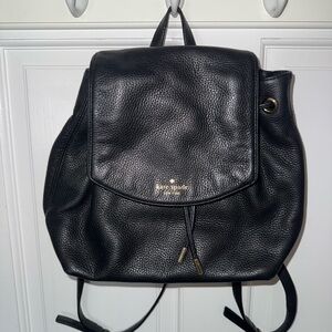Kate Spade Pebbled Black Leather Backpack